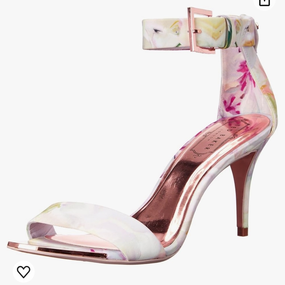 NEW Ted Baker Floral Print Ankle Strap Heels sz 7